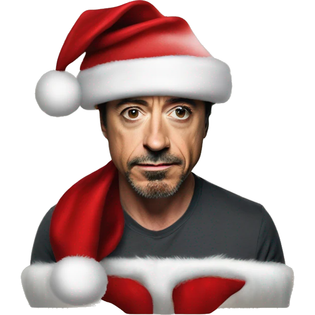 Robert Downey Jr. with santa hat emoji