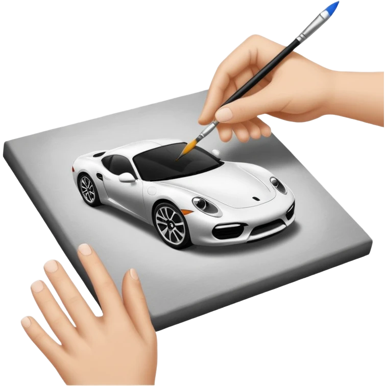Visualize on-brand content — instantly. black white pallete preferred. hand painting on a canvas emoji