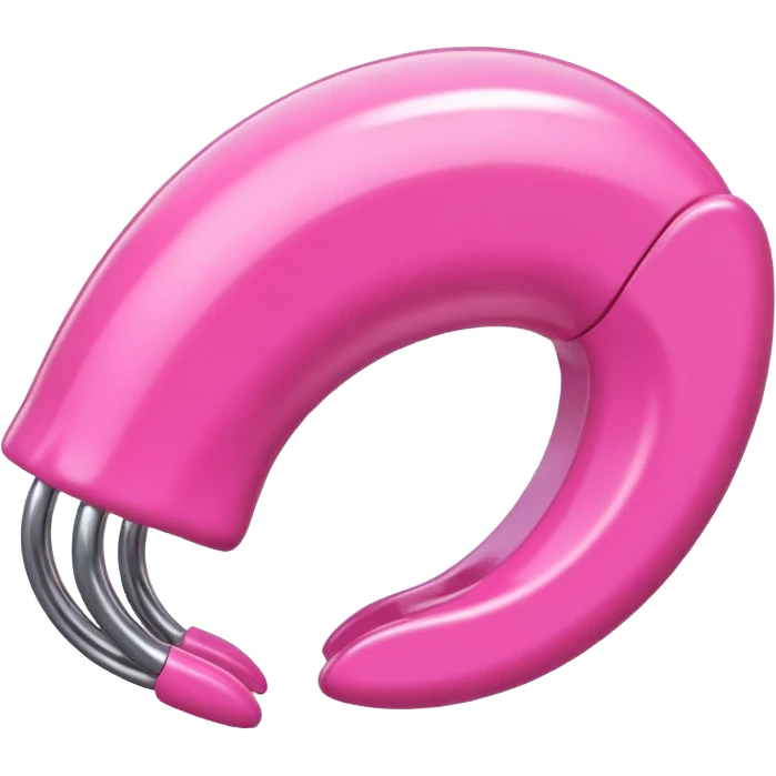 an ios genmoji for a pink claw clip emoji