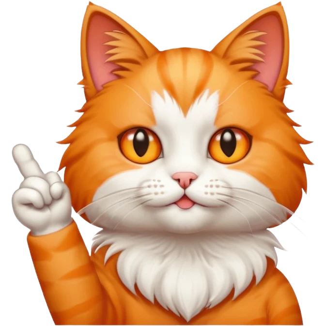 Cat holding middle finger emoji