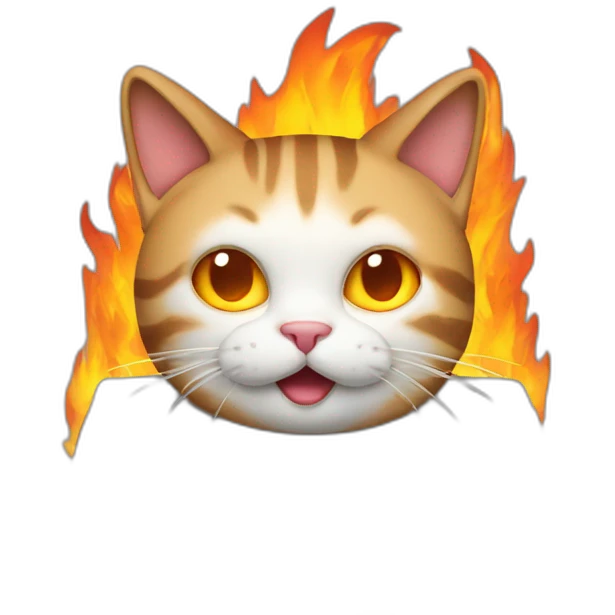 cat fire computer emoji