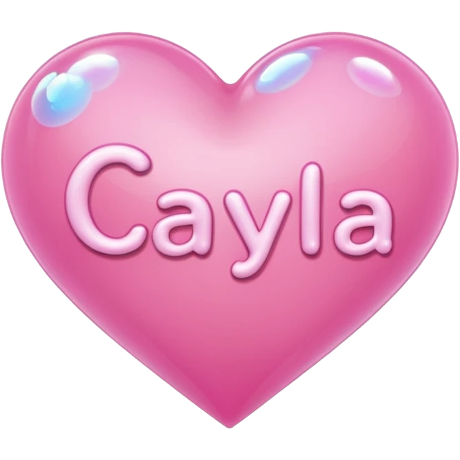 A Pink heart with a name Cayla inside it emoji