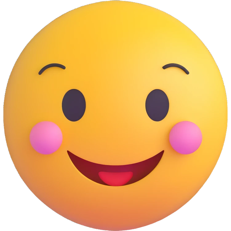 3D smiley emoji, round shape, in love, loving glance, no body emoji