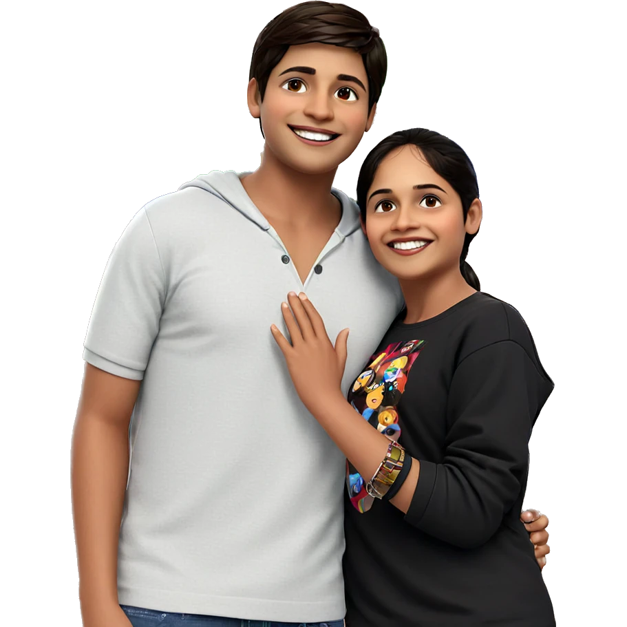 boys smiling in casual wear emoji