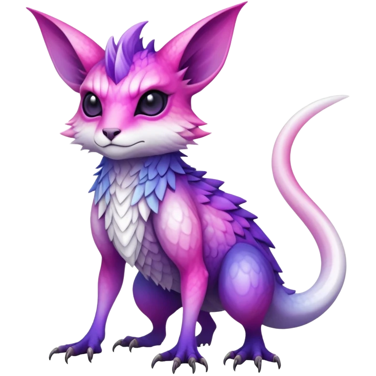  Cool Edgy Purple-pink-white-gradient ethereal badass Fionbri-Vernid-Trico-animal-creature full body  emoji