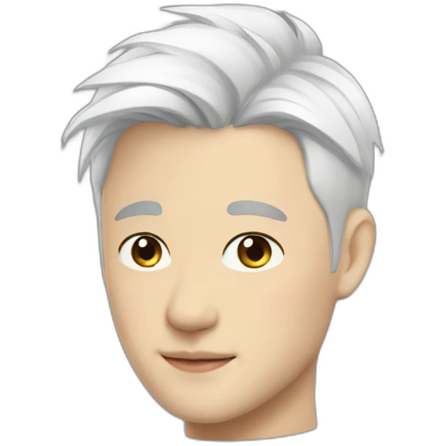 Short hair - white hair - Chinese - handsome - Stud ears emoji