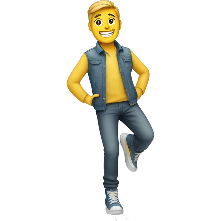 happyman with sneaker on its  emoji