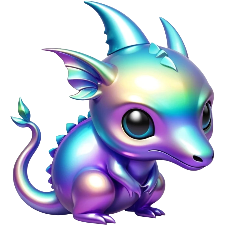 Metallic glossy complex iridescent aesthetic-scenery-Fakémon-creature emoji