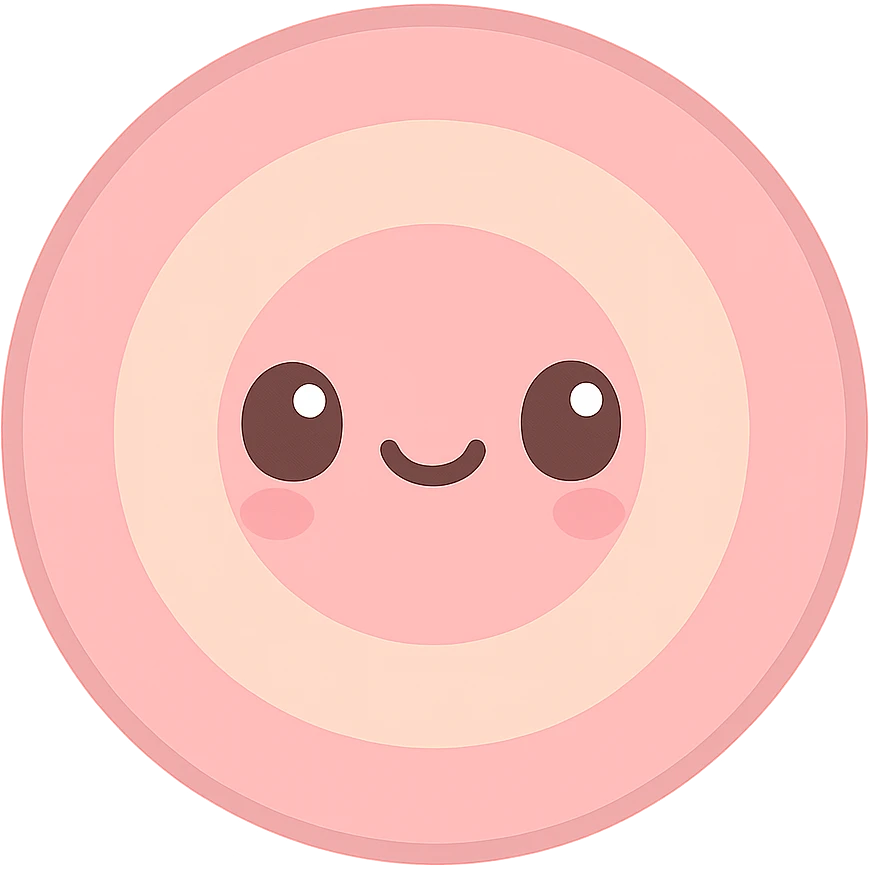 pink bullseye, soft pastel colors, kawaii style emoji