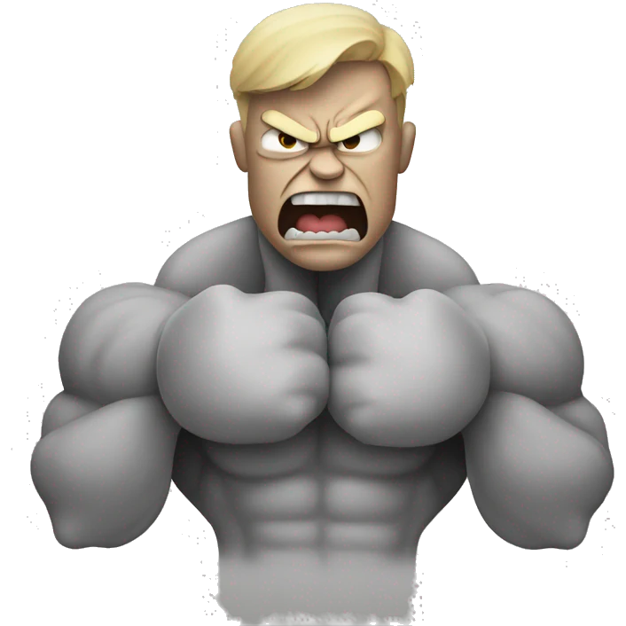Angry face with bicep emoji