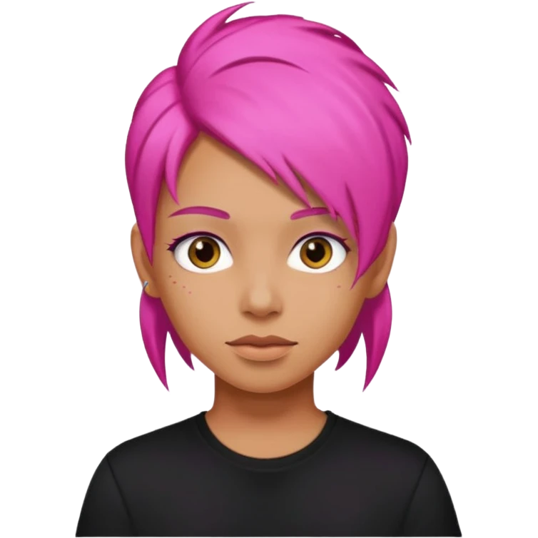 Black shirt pink hair emoji
