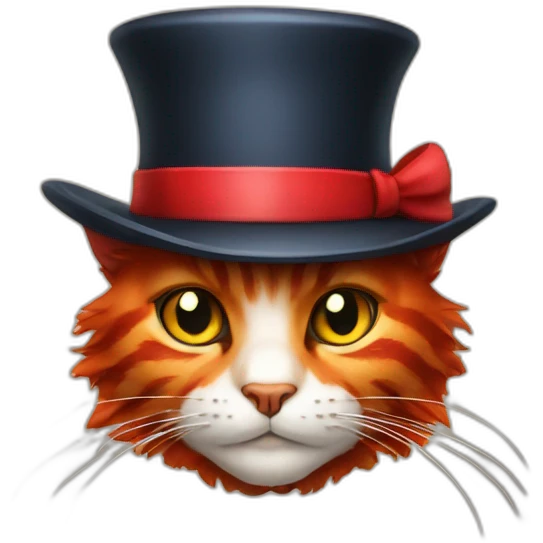 Red hatter cat emoji