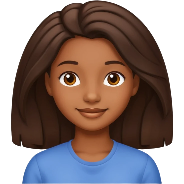 Brown skin girl with relaxed hair emoji