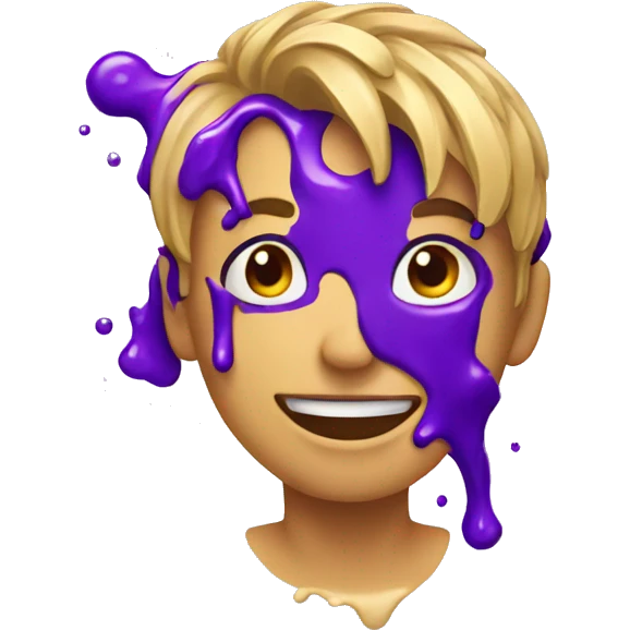 splashed with purple paint emoji