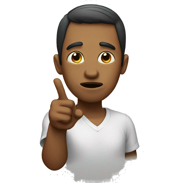 sad person pointing to himself emoji