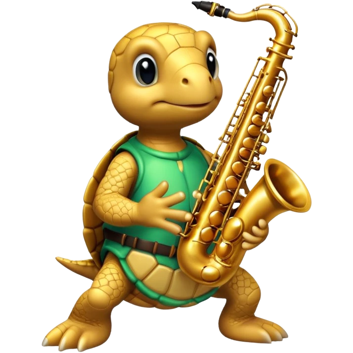 gold turtle sax emoji