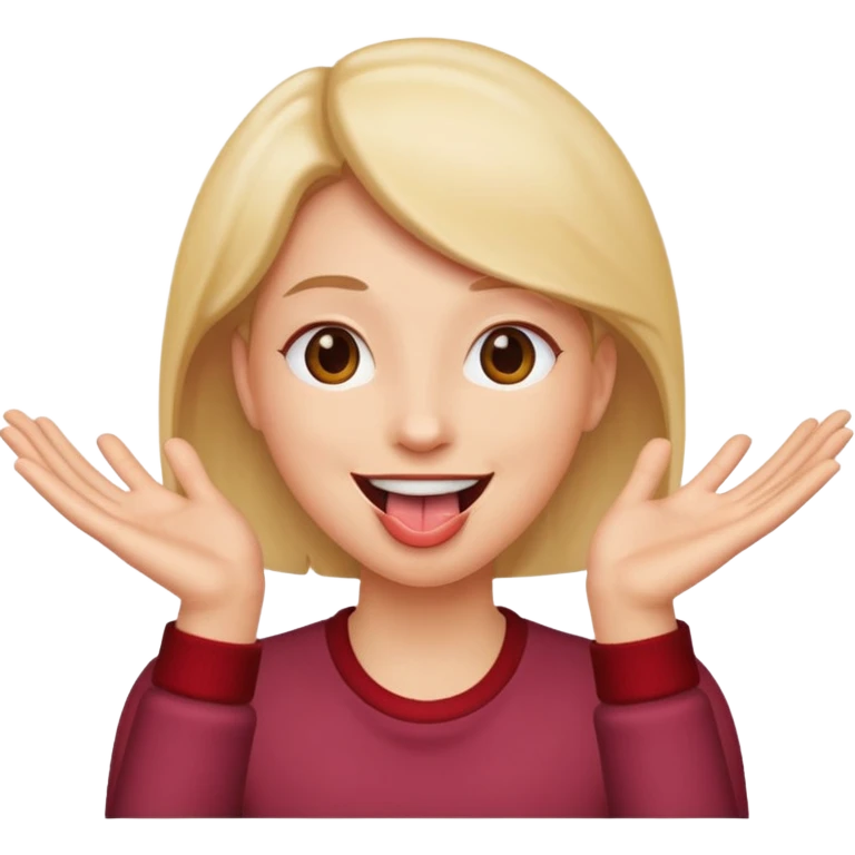tongue out with hands out emoji