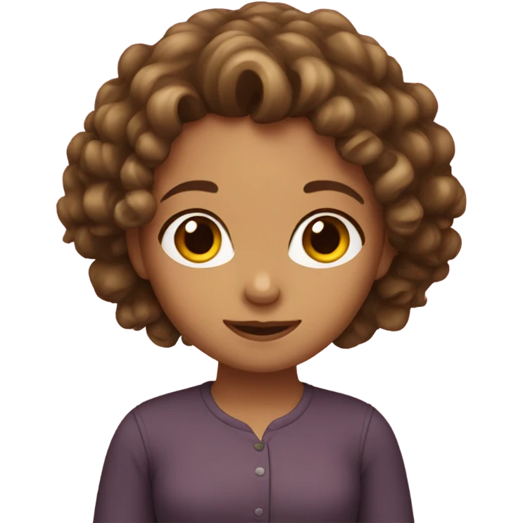 Girl with  curly brown hair  emoji