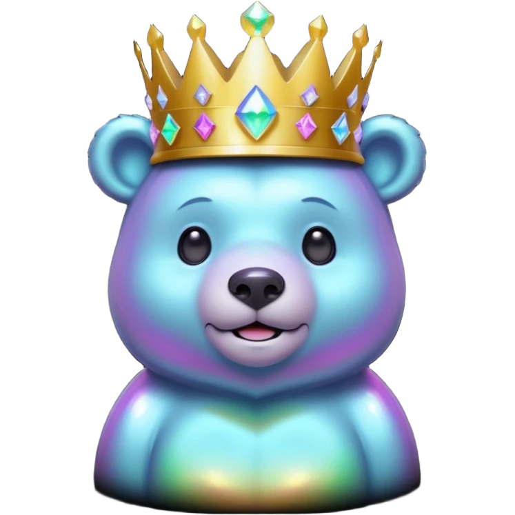 Holographic bear wearing a crown  emoji