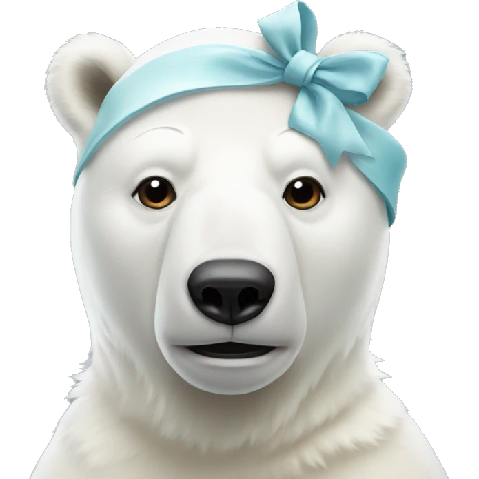 White polar bear with bow on head emoji