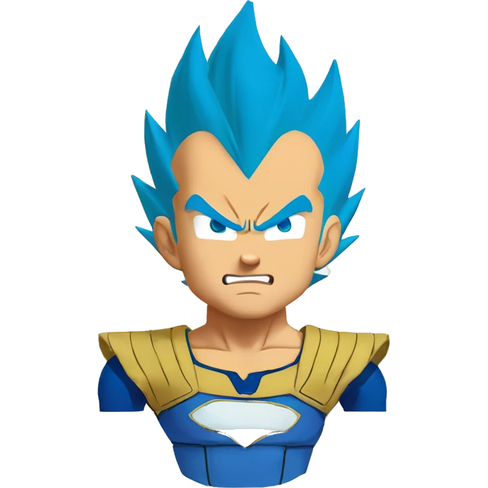 Super saiyan blue vegeta face front view emoji
