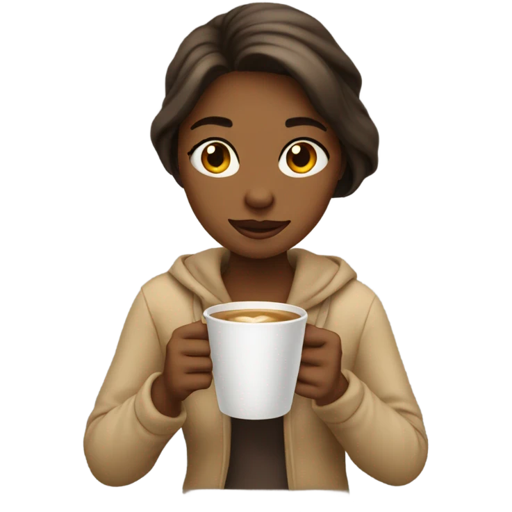 Girl drink coffee emoji