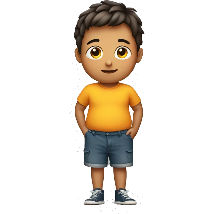 Young Boy with a big inflated belly emoji