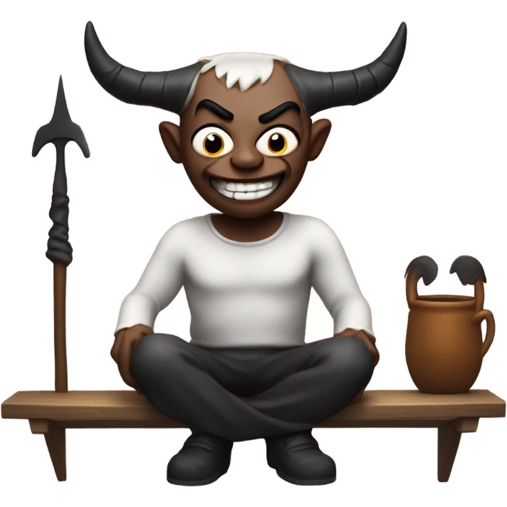 Satan sitting on a shelf  emoji