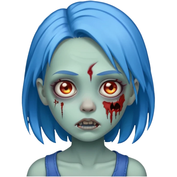 girl zombie with blue hair emoji