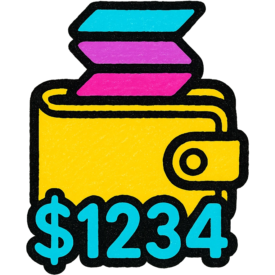 A logo for a solana wallet balance tracker in the macos menubar emoji