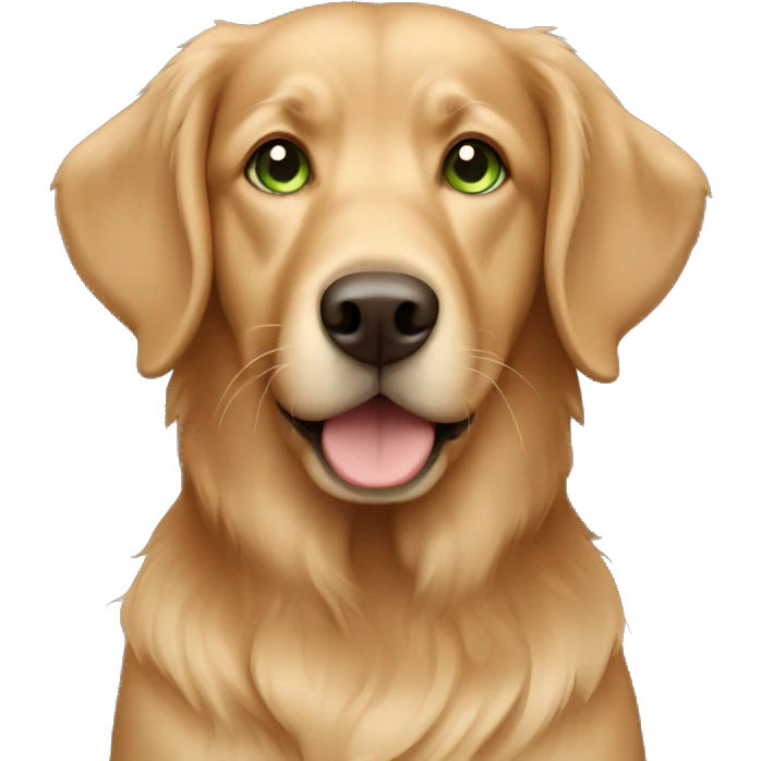 Light Brown retriever with green eyes emoji