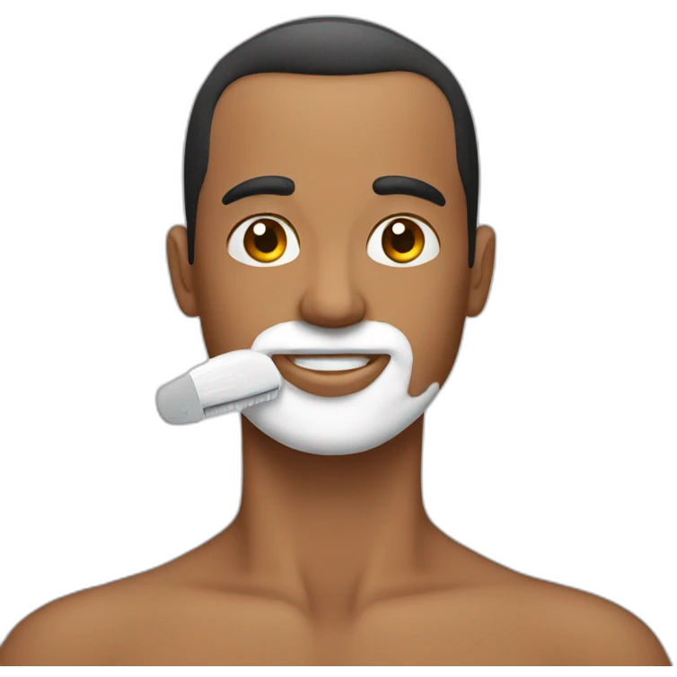 Man is shaving his body emoji