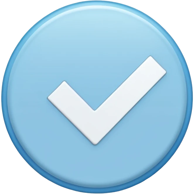 Circulo azul claro con chulito blanco en medio  emoji