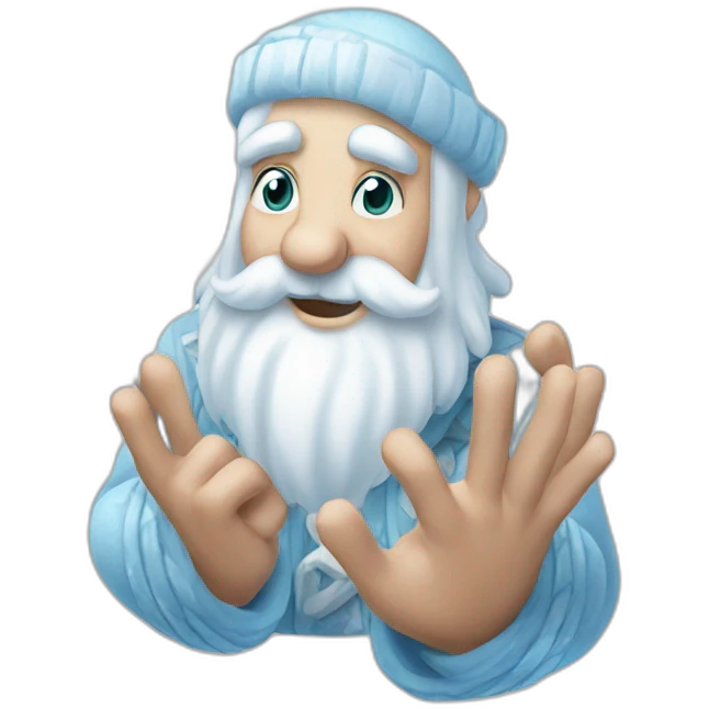 cool Father Frost hands Rock sign emoji