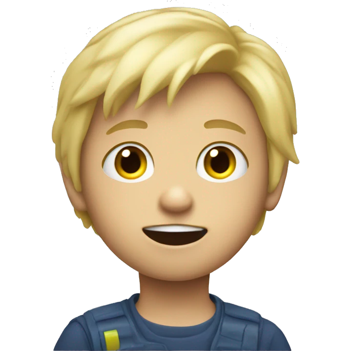 Little blonde boy playing video games emoji