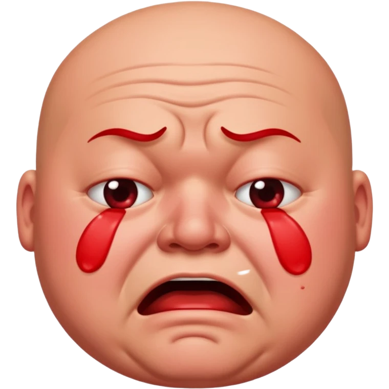 Fat bald guy crying emoji