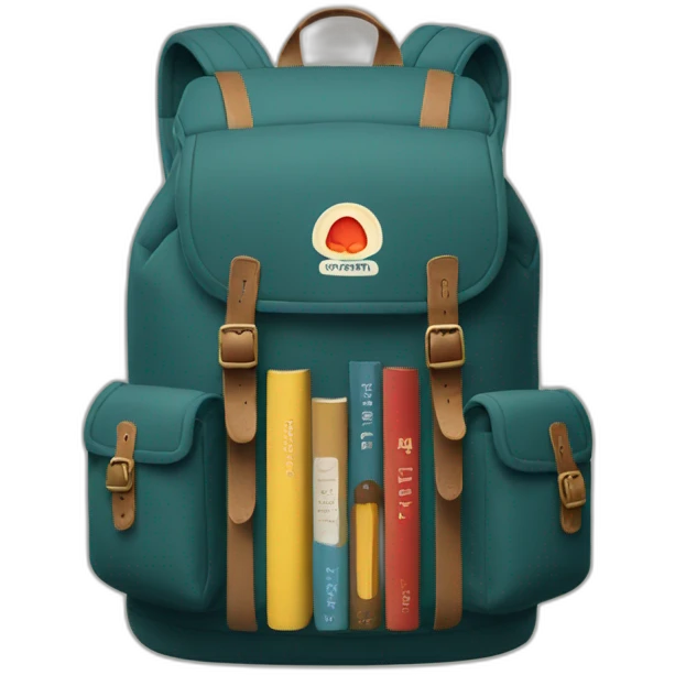 FJÄLLRÄVEN BACKPACK WITH BOOKS INSIDE emoji