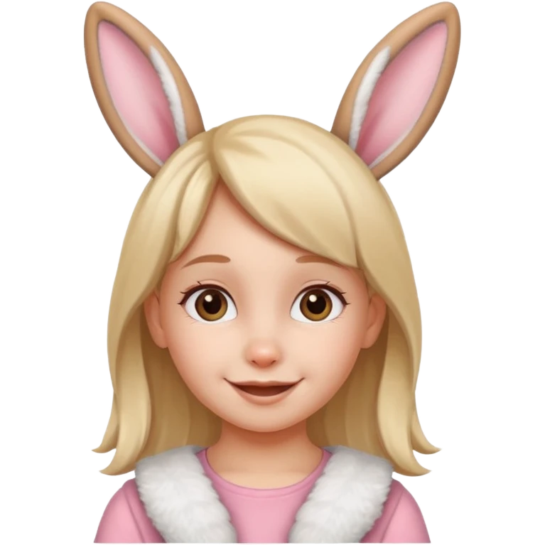 kid girl with bunny ears emoji