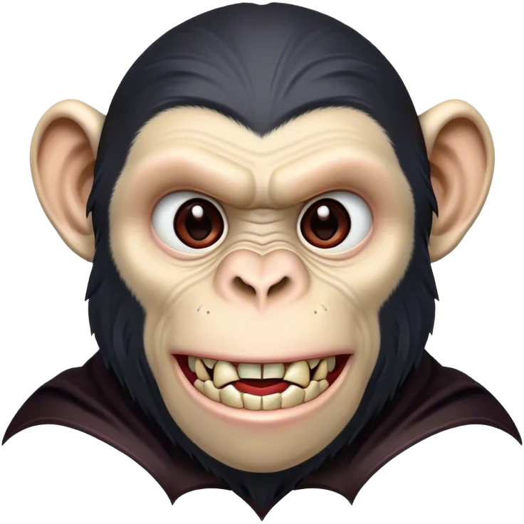 chimpanzee as batman vampire face *old emoji* emoji
