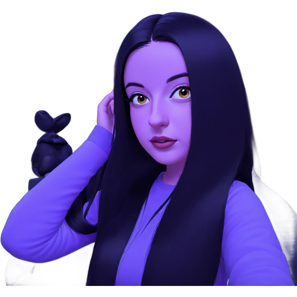 black haired girl portrait emoji