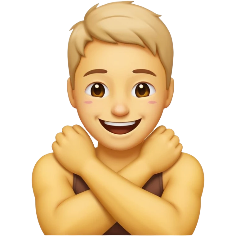 arms crossed holding neck laughing emoji but also kinda grossed out emoji