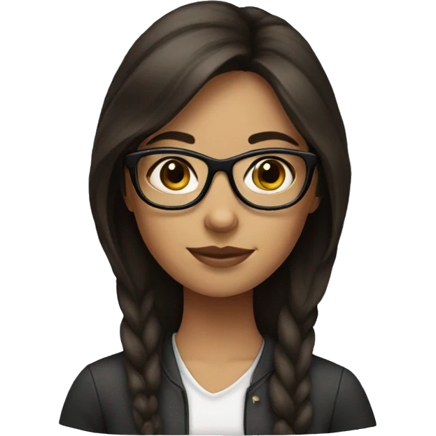 Brunette girl with glasses  emoji