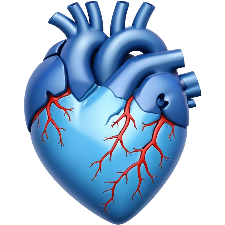 Cœur anatomique bleu emoji