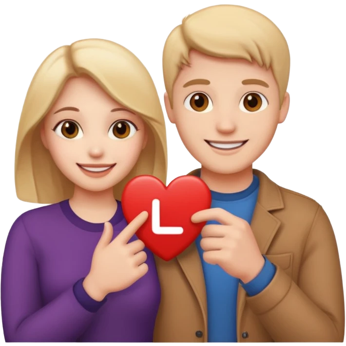 זוג אוהבים עם לייק emoji