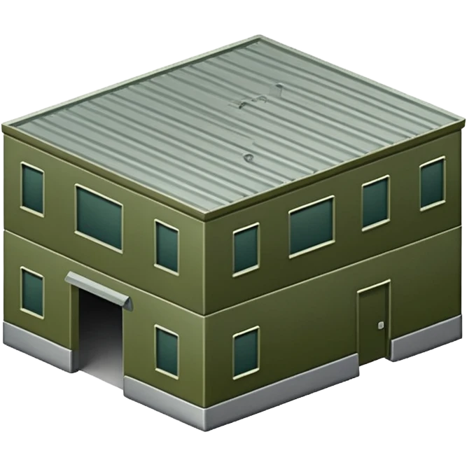 military green warehouse emoji