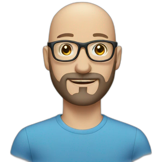 bald man beard glasses blue eyes emoji