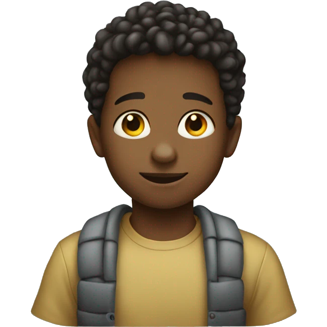 a little boy with co emoji