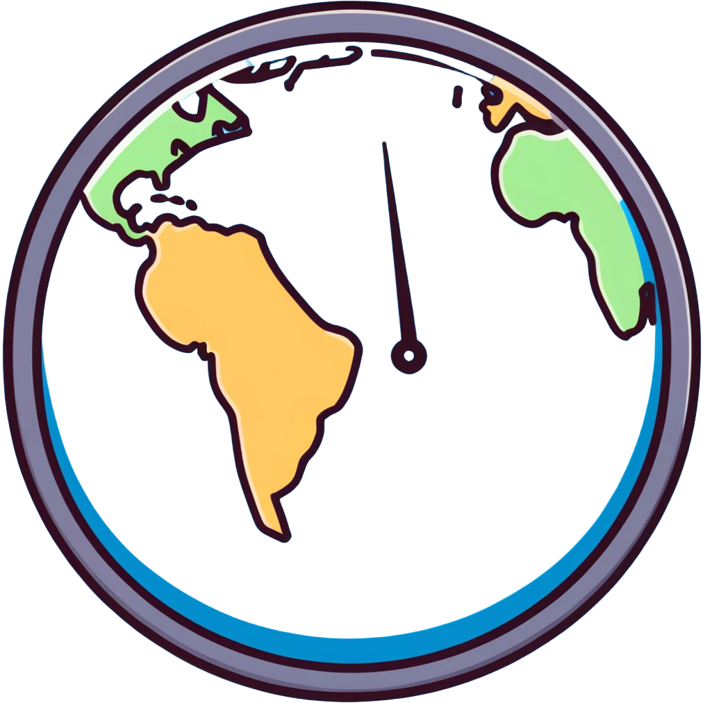 Earth globe with a small clock in the bottom corner emoji