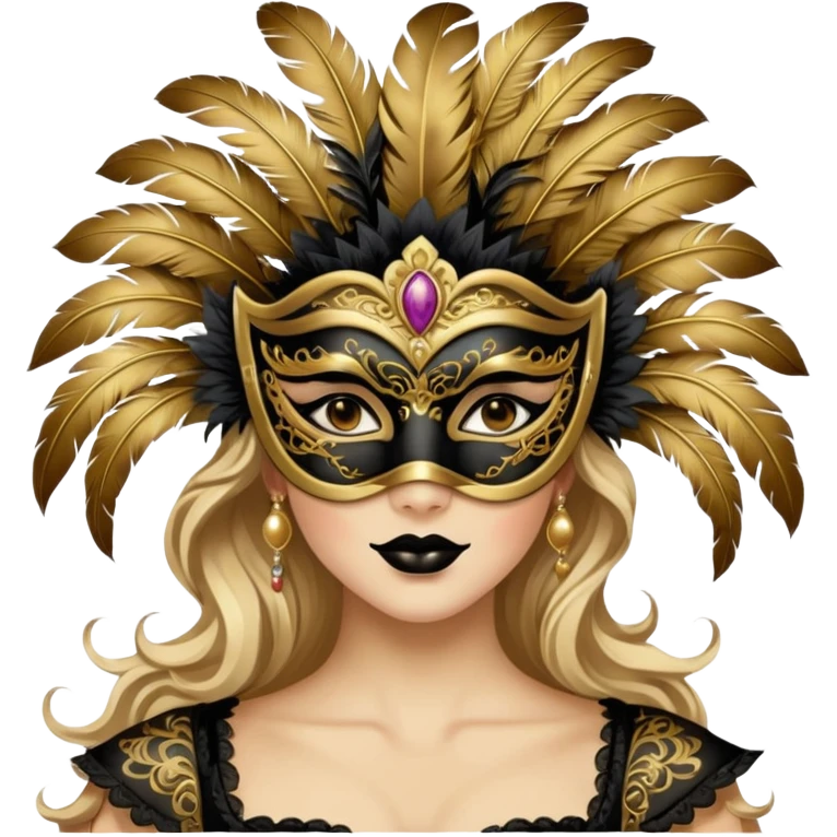 a woman with Masquerade  emoji