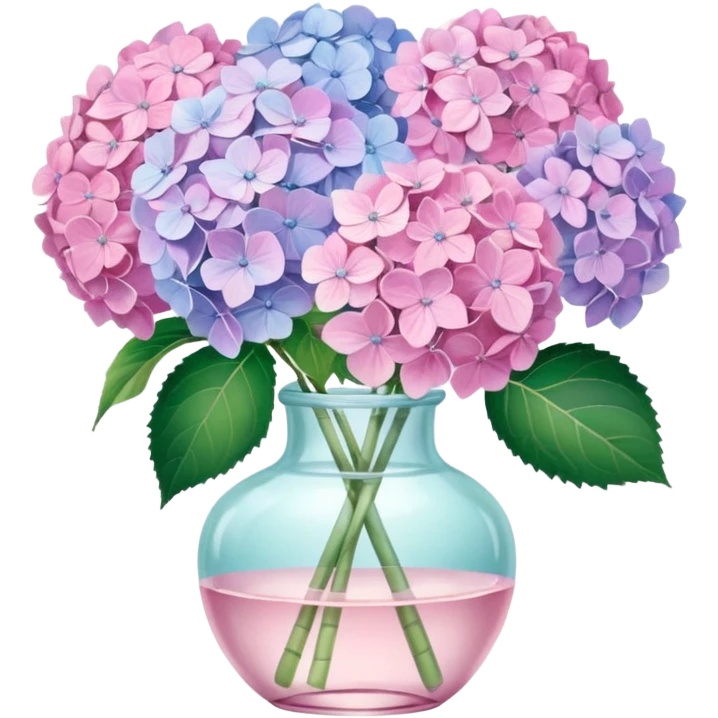 Pink Pastel Aesthetic Hydrangeas In A Vintage Vase emoji